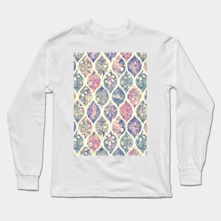 Patterned & Painted Floral Ogee in Vintage Tones Long Sleeve T-Shirt